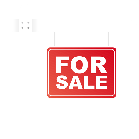 Sale tag. Home for sale sign for marketing design. Vector st